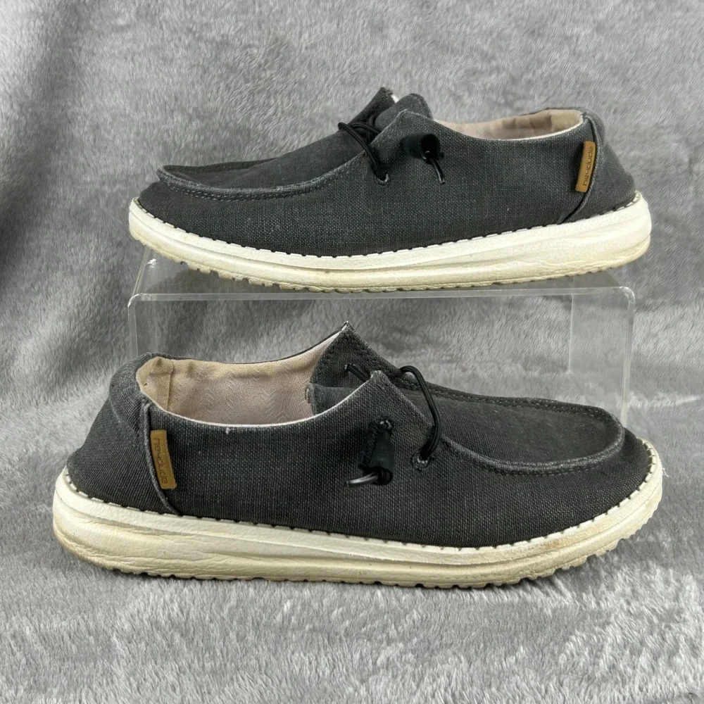 Hey Dude Wendy Chambray Off Black Slip On Loafers Womens Size 5 1214194949